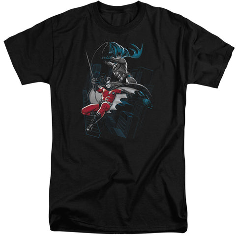 Batman/black And White-s/s Adult Tall-black