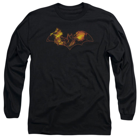 Batman/molten Logo - L/s Adult 18/1 - Black