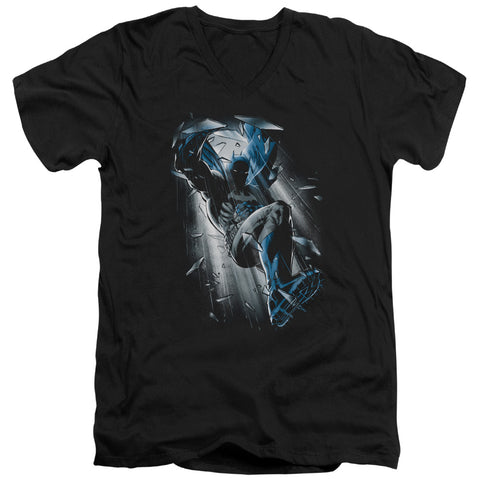 Batman/bat Crash - S/s Adult V-neck - Black