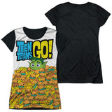 Junior Cap Sleeve 100% Poly Black Back