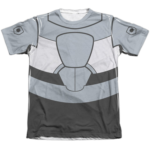 Teen Titans Go/cyborg Uniform-adult Poly/cotton S/s Tee-white