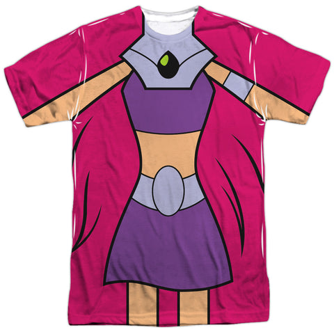 Teen Titans Go/starfire Uniform-s/s Adult Poly Crew-white