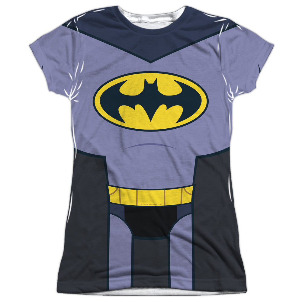 Teen Titans Go To The Movies/batman Uniform-s/s Junior Poly Crew-white