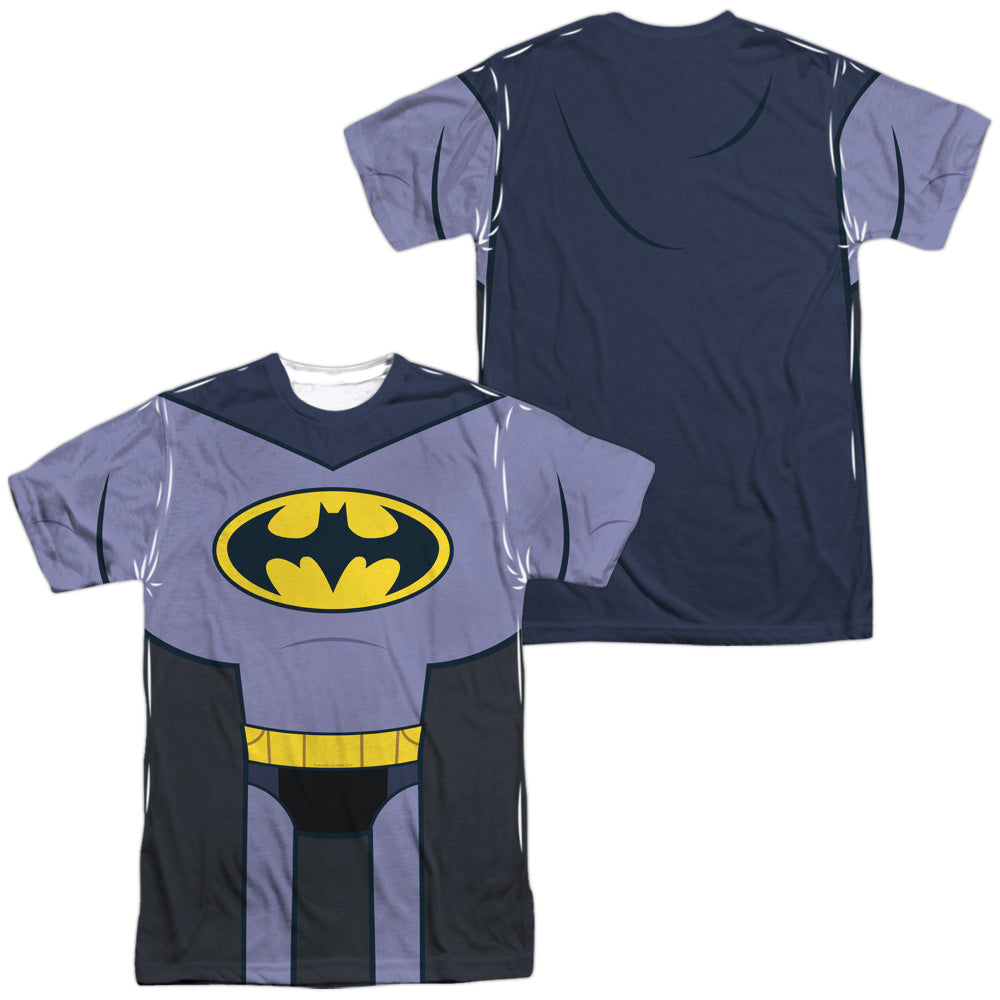 Teen Titans Go To The Movies/batman Uniform (front/back Print)-s/s Adult Poly Crew-white