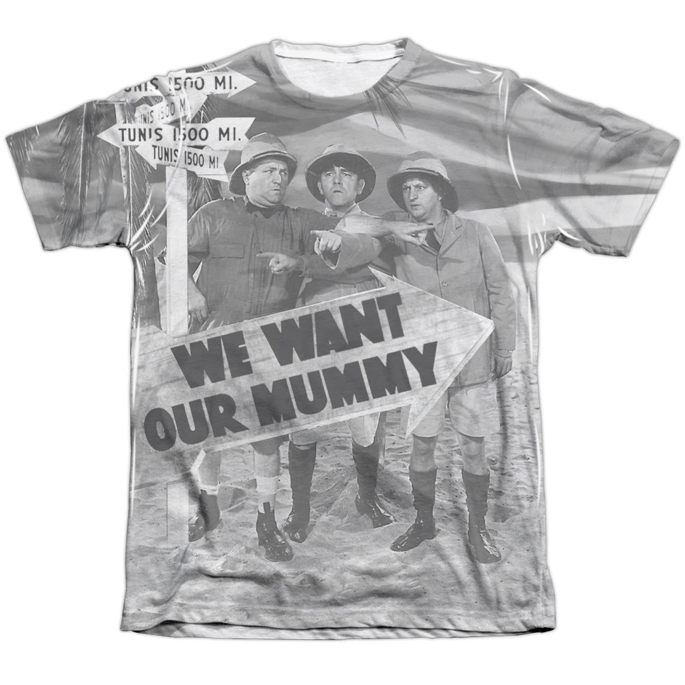 Three Stooges/tunis 1500 - Adult 65/35 Poly/cotton S/s Tee - White