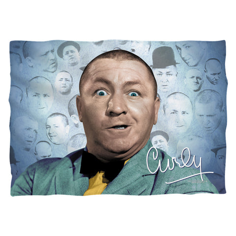 Three Stooges/curly Heads (front/back Print)-pillow Case-white