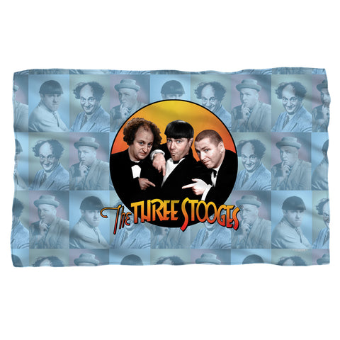 Three Stoofes/portraits-fleece Blanket-white
