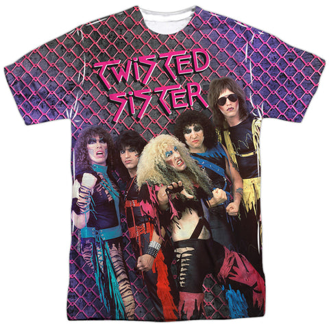 Twisted Sister/twisted 1984-s/s Adult Poly Crew-white