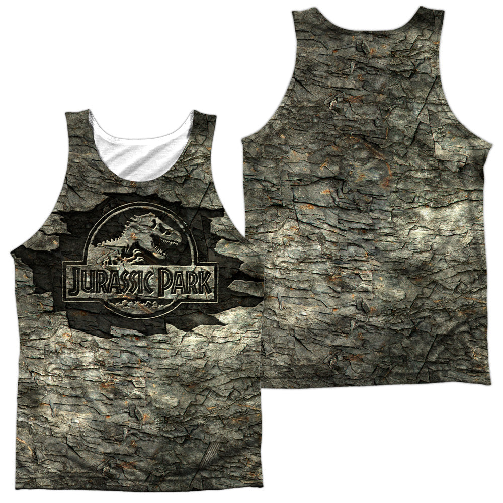 Jurassic Park/jurassic Stone (front/back Print)-adult Poly Tank Top-white