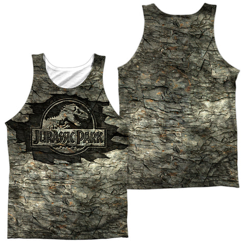 Jurassic Park/jurassic Stone (front/back Print)-adult Poly Tank Top-white