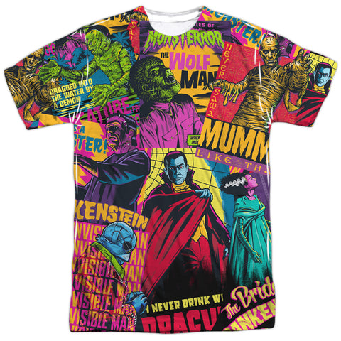 Universal Monsters/poster Mash-s/s Adult Poly Crew-white