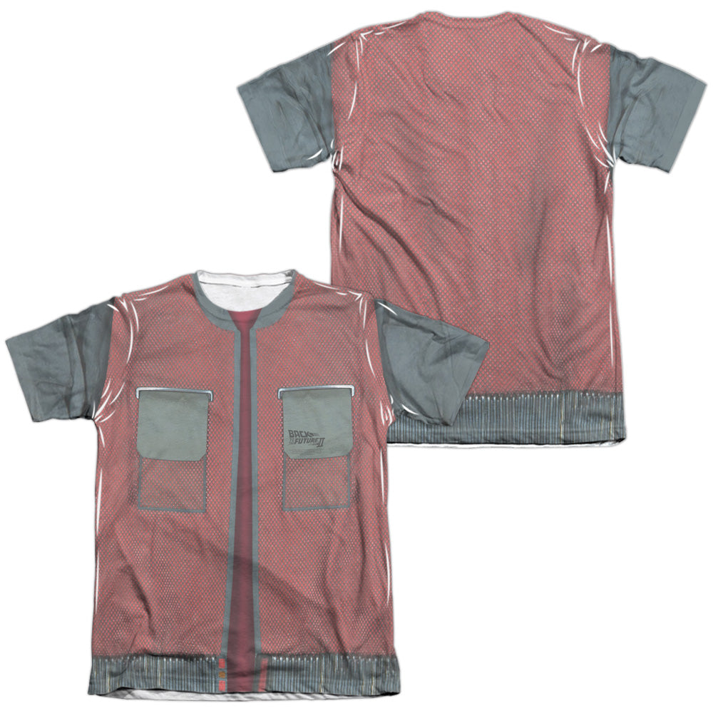 Back To The Future/future Jacket - Adult 65/35 Poly/cotton S/s Tee - White - Md - White