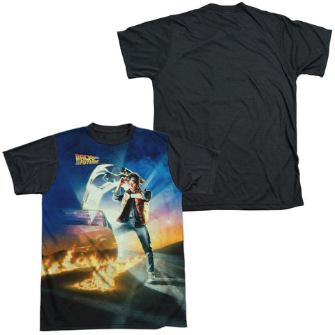 Back To The Future/movie Poster - S/s Adult White Front Black Back - White