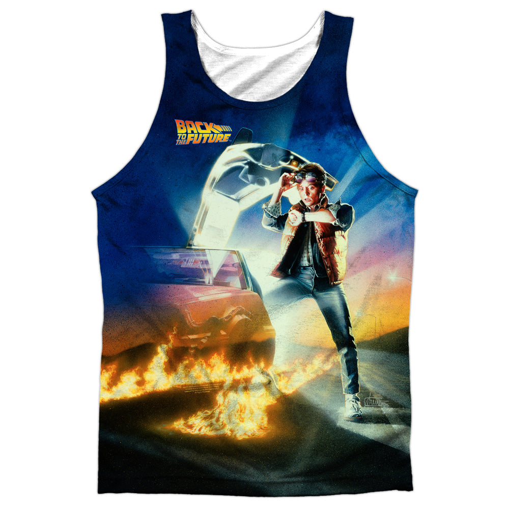 Back To The Future/movie Poster-adult 100% Poly Tank Top-white