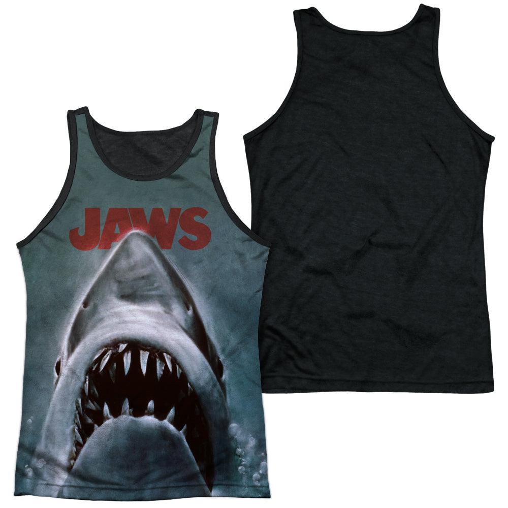 Jaws/poster-adult Poly Tank Top Black Back-white