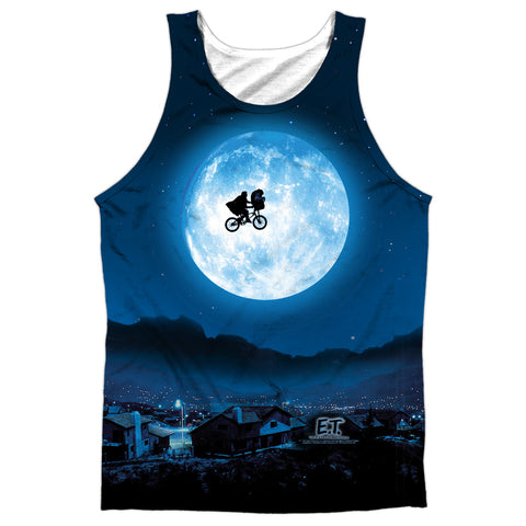 Et/moon-adult 100% Poly Tank Top-white