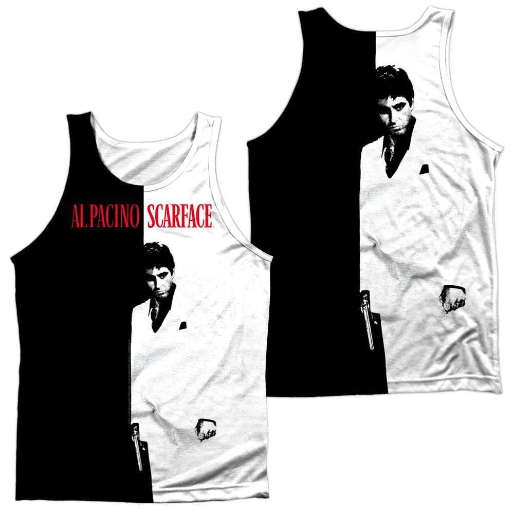Scarface/big Poster-adult 100% Poly Tank Top-white
