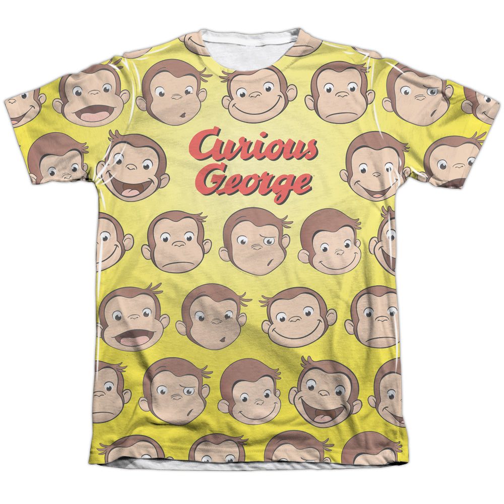 Curious George/curious Faces - Adult 65/35 Poly/cotton S/s Tee - White - Xl - White