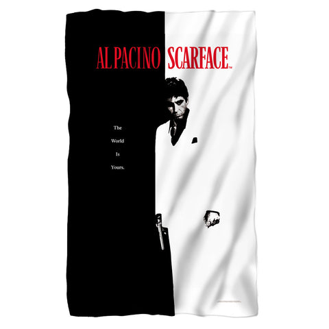 Scarface/poster-fleece Blanket-white