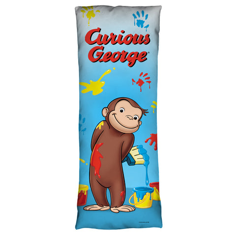 CURIOUS GEORGE-PAINT - MICROFIBER BODY PILLOW - 18x54