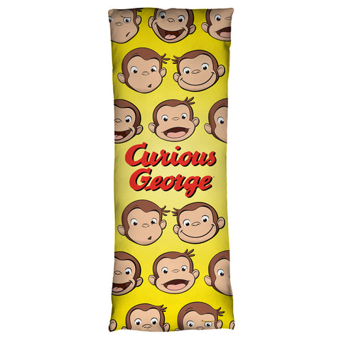 CURIOUS GEORGE-HEADS - MICROFIBER BODY PILLOW - 18x54
