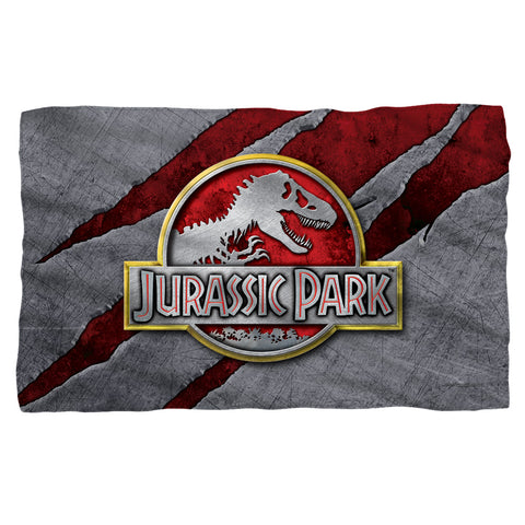 Jurassic Park/slash Logo-fleece Blanket-white
