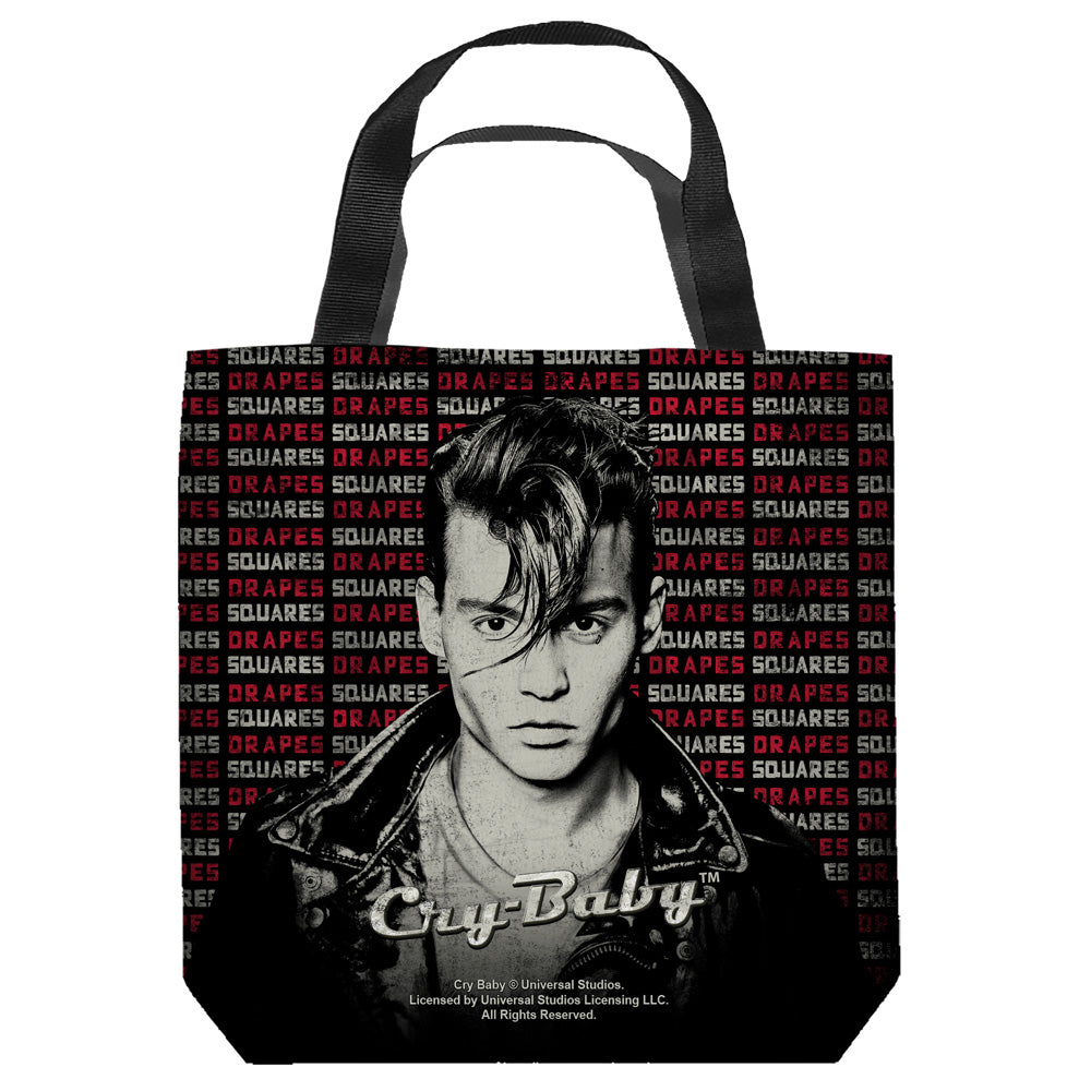 CRY BABY-DRAPES AND SQUARES - TOTE BAG - 13x13