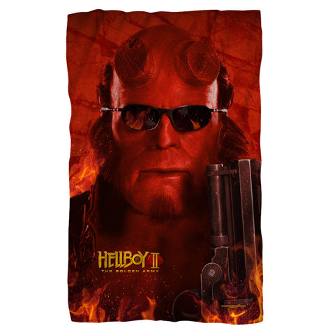 Hellboy Ii/big Red-fleece Blanket-white