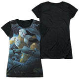 Junior Cap Sleeve 100% Poly Black Back