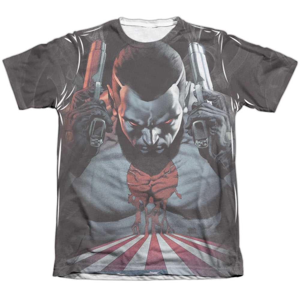 Bloodshot/world On Fire-adult Poly/cotton S/s Tee-white