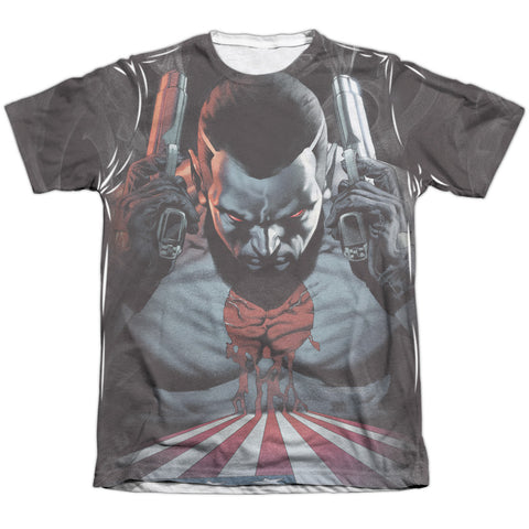 Bloodshot/world On Fire-adult Poly/cotton S/s Tee-white
