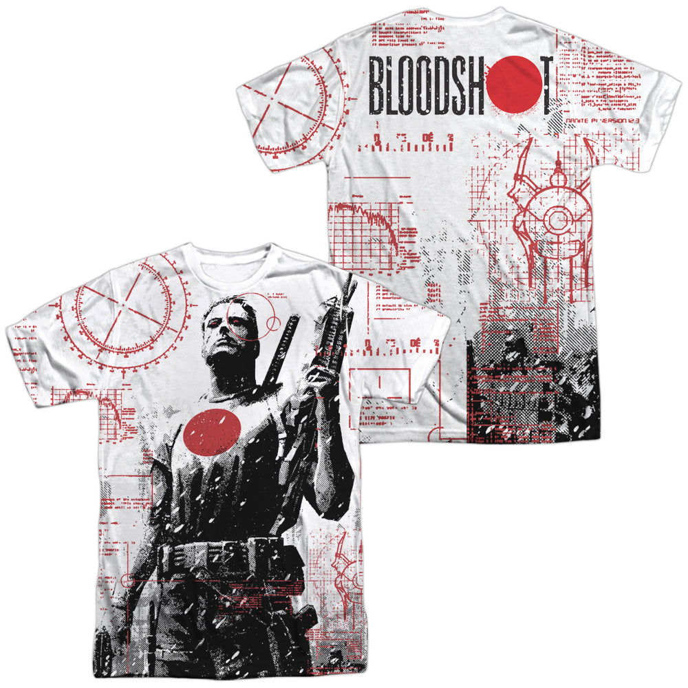 Bloodshot/tactical (front/back Print)-s/s Adult Poly Crew-white