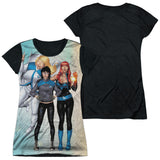 Junior Cap Sleeve 100% Poly Black Back
