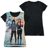 Junior Cap Sleeve 100% Poly Black Back