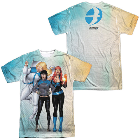 Harbinger/gals Sub (front/back Print)-s/s Adult Poly Crew-white