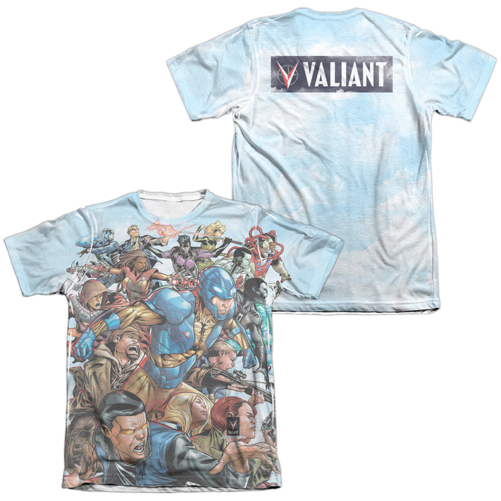Valiant/coming At You (front/back Print)-adult Poly/cotton S/s Tee-white