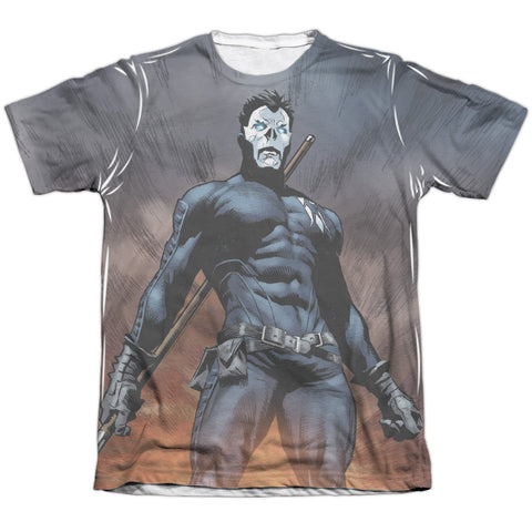 Shadowman/stand Tall-adult Poly/cotton S/s Tee-white