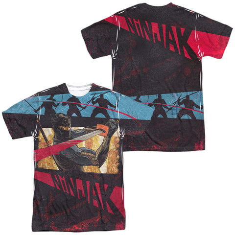 Ninjak/fight (front/back Print)-s/s Adult Poly Crew-white