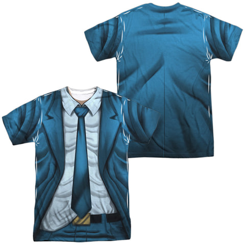 Quantum And Woody/woody Uniform (front/back Print)-s/s Adult Poly Crew-white