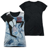 Junior Cap Sleeve 100% Poly Black Back