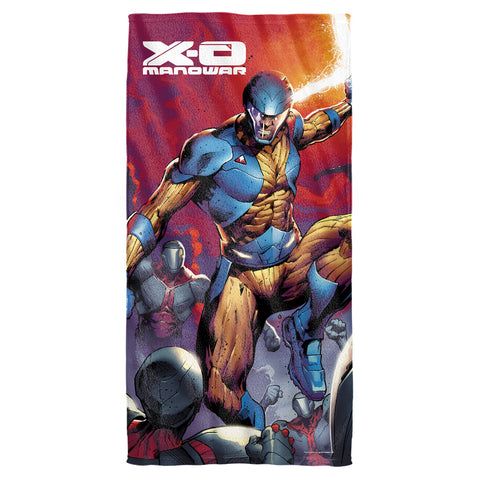 Xo Manowar/sword Of Light-cotton Front / Poly Back Beach Towel-white