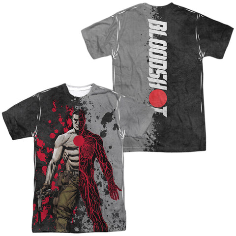 Bloodshot/split Veins (front/back Print)-s/s Adult Poly Crew-white