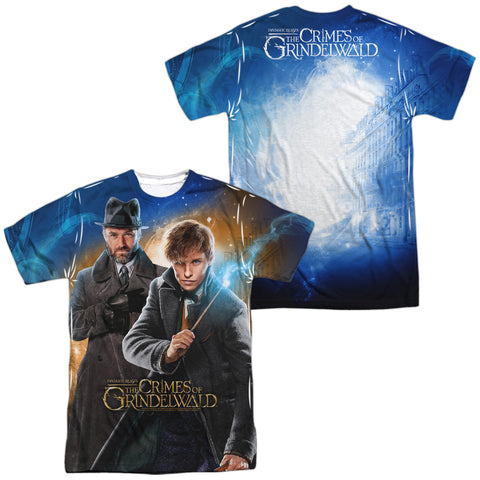 Fantastic Beasts 2/team Up (front/back Print)-s/s Adult Poly Crew-white