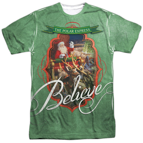 Polar Express/santa-s/s Adult Poly Crew-white
