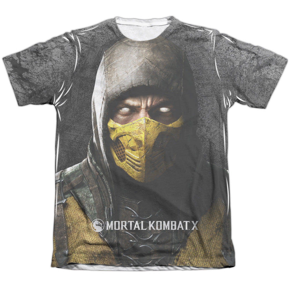 Mortal Kombat X/finish Him-adult Poly/cotton S/s Tee-white