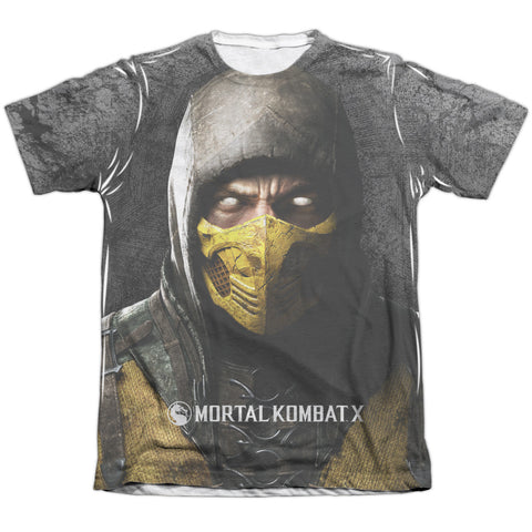 Mortal Kombat X/finish Him-adult Poly/cotton S/s Tee-white