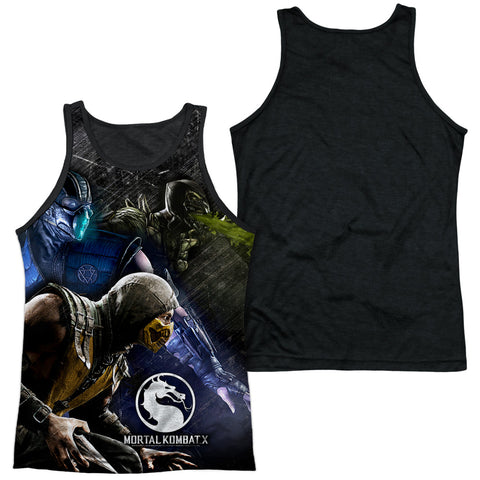 Mortal Kombat X/three Of A Kind-adult Poly Tank Top Black Back-white