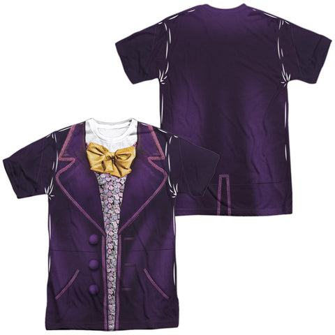 Willy Wonka And The Chocolate Factory/wonka Costume (front/back Print)-s/s Adult Poly Crew-white