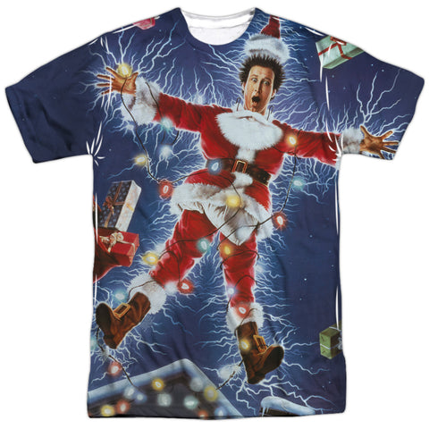 Christmas Vacation/electrified-s/s Adult Poly Crew-white