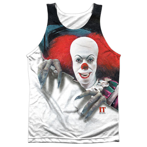 It Tv Miniseries/pennywise It-adult Poly Tank Top-white